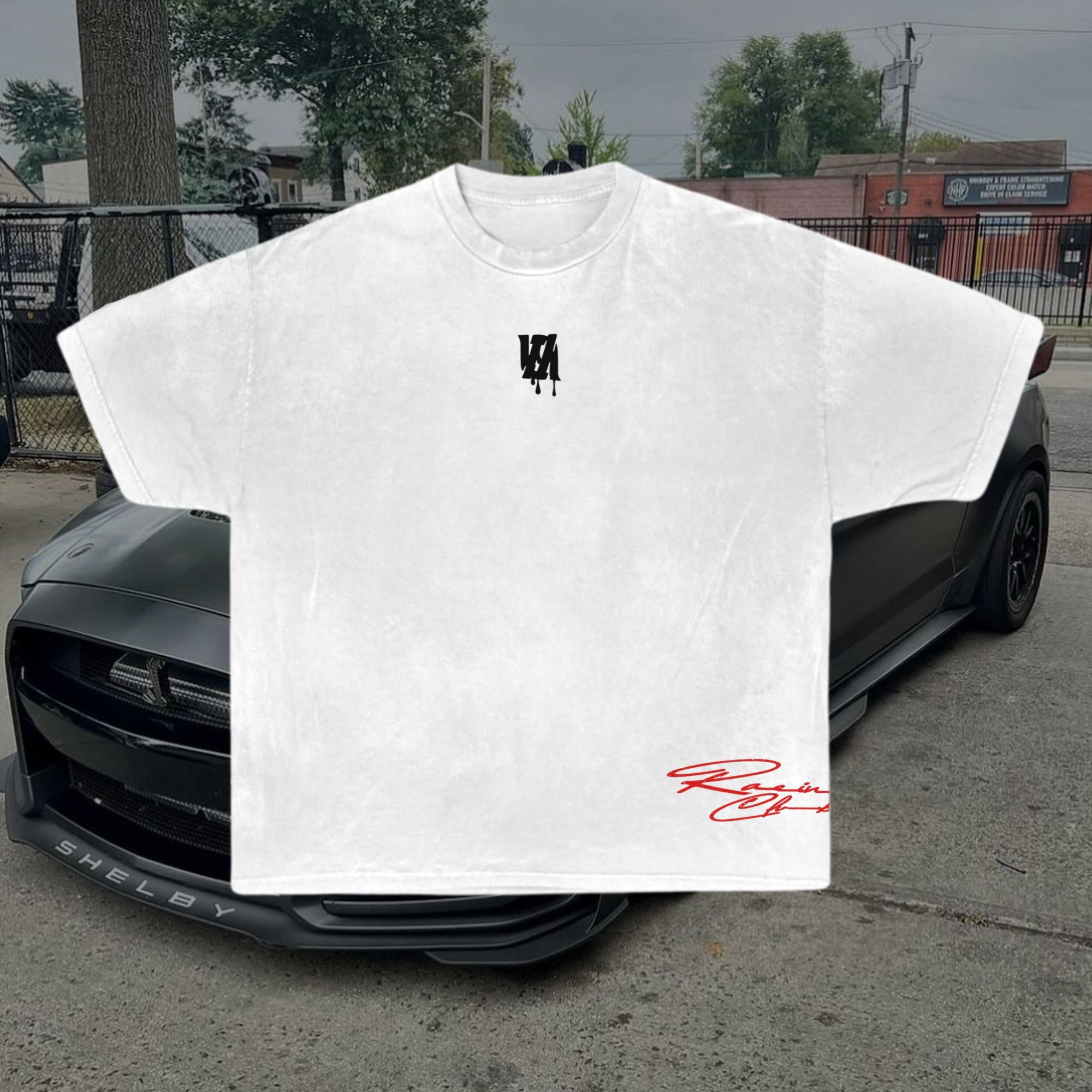 Drive Because We Have To Racing Tee - Oversized - White